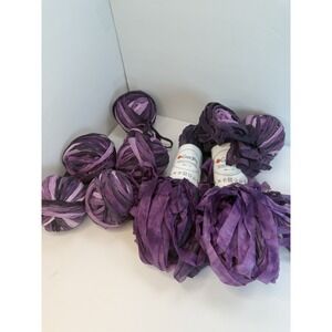 Gedifra Clou Ribbon Yarn Purple Ombre 100% Nylon Italy 300g+ Total